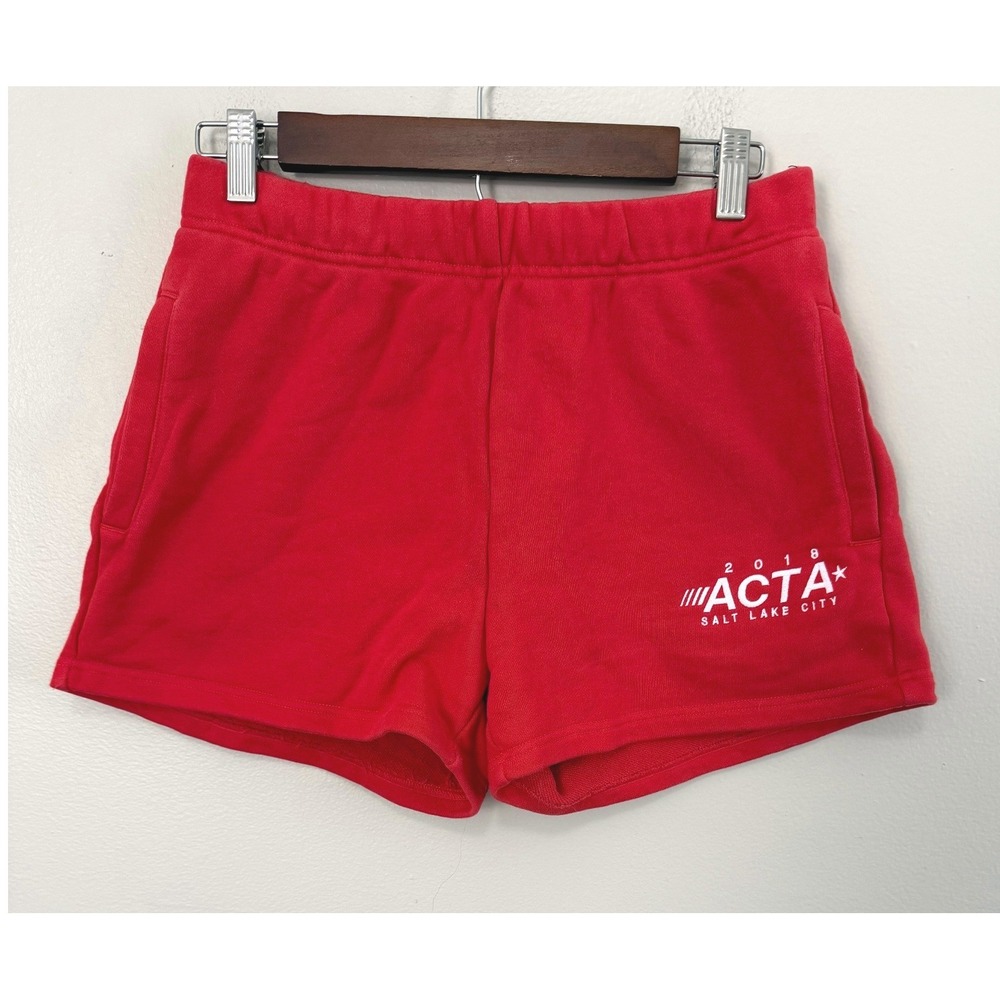 ACTA Wear Women's Red Salt Lake City 2018 Graphic Sweat Shorts Size Small